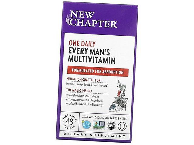 Мультивитамины для мужчин Every Man's One Daily Multivitamin New Chapter 48вегтаб (36377010)