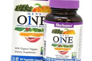 Мультивітаміни для чоловіків Men's One Whole Food-Based Multiple Bluebonnet Nutrition 30вегкапс (36393099)