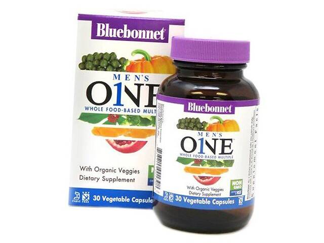 Мультивитамины для мужчин Men's One Whole Food-Based Multiple Bluebonnet Nutrition 30вегкапс (36393099)