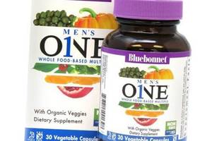 Мультивітаміни для чоловіків Men's One Whole Food-Based Multiple Bluebonnet Nutrition 60вегкапс (36393099)