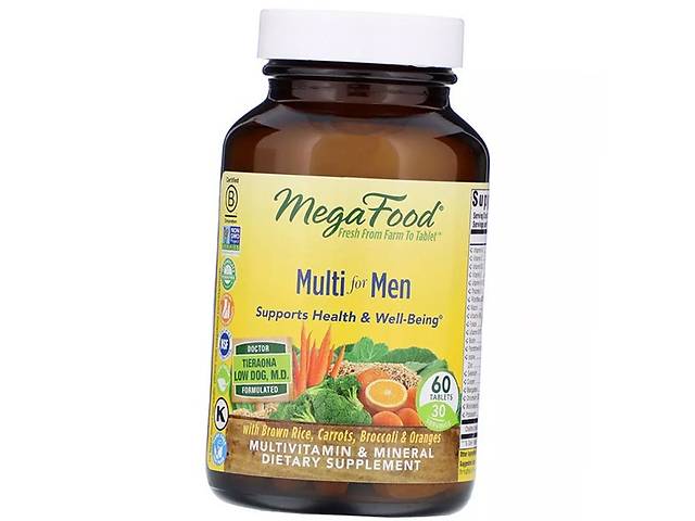 Мультивитамины для мужчин Multi for Men Mega Food 60таб (36343045)