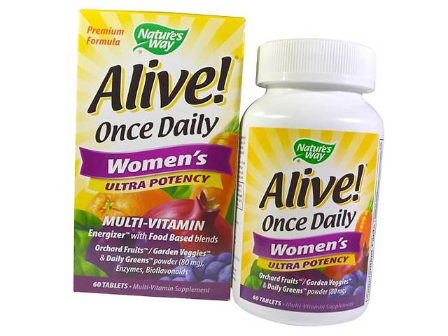 Мультивитамины для женщин Alive! Once Daily Women's Ultra Potency Nature's Way 60таб (36344017)