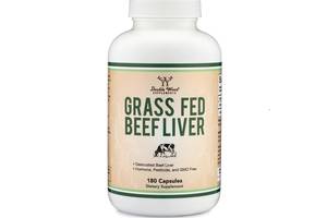 Мультивитамины Double Wood Supplements Grass Fed Beef Liver 1000 mg (2 caps per serving) 180 Caps