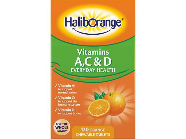 Мультивитамины Haliborange Vitamins A C & D 120 Chewable Tabs Orange