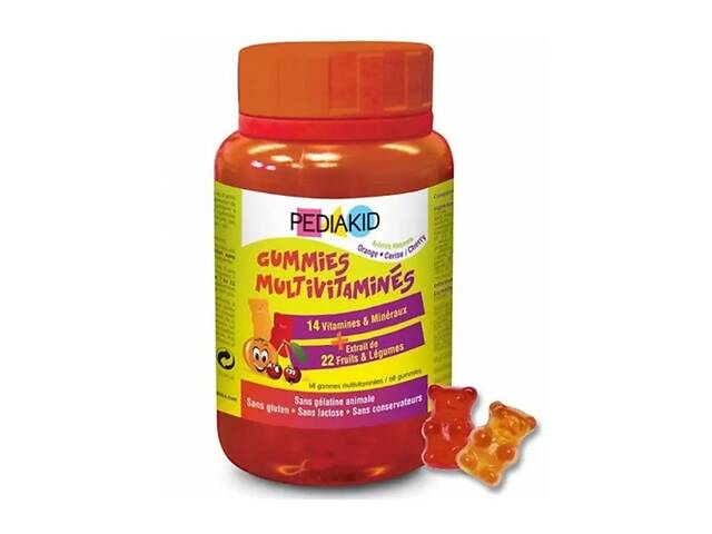 Мультивитамины Pediakid Gommes Multivitamin 60 Chewable Tabs Orange Cherry