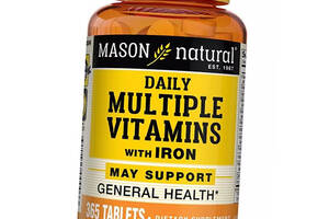 Мультивитамины с железом Daily Multiple Vitamins With Iron Mason Natural 365таб (36529052)