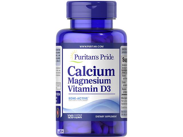 Микроэлемент Кальций Puritan's Pride Calcium Magnesium with Vitamin D 120 Caplets