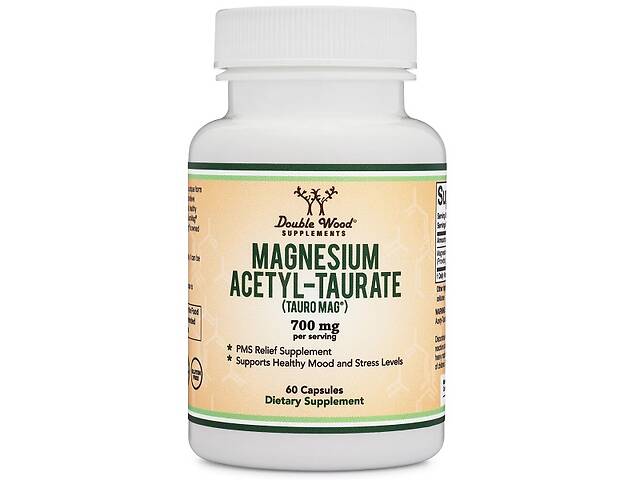 Микроэлемент Магний Double Wood Supplements Magnesium Acetyl-Taurate 700 mg 60 Caps