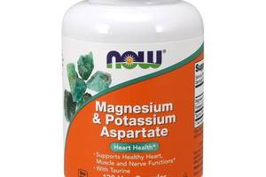 Микроэлемент Магний NOW Foods Magnesium & Potassium Aspartate with Taurine Capsules 120 Veg Caps