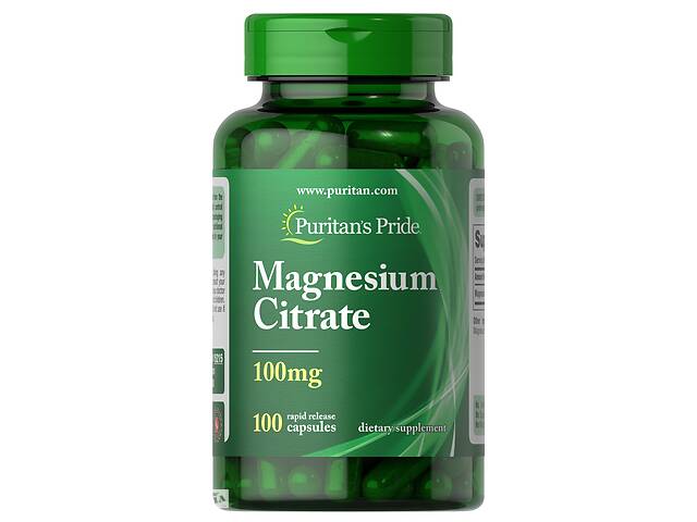 Микроэлемент Магний Puritan's Pride Magnesium Citrate 100 mg 100 Caps