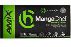 Микроэлемент Марганец Amix Nutrition ChelaZone MangaChel Manganese Bisglycinate Chelate 90 Veg Caps
