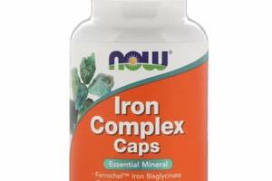 Микроэлемент Железо NOW Foods Iron Complex GLYCINATE 100 Veg Caps