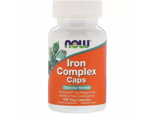 Микроэлемент Железо NOW Foods Iron Complex GLYCINATE 100 Veg Caps
