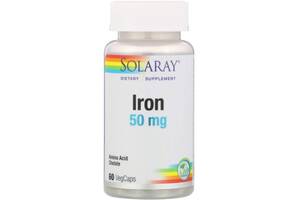 Микроэлемент Железо Solaray Iron 50 mg 60 Veg Caps SOR-46105