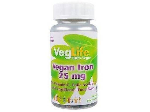 Микроэлемент Железо VegLife Vegan Iron 25 mg 100 Tabs VGL-74610