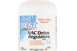 N-Ацетилцистеин NAC Doctor's Best Detox Regulators 180 гелевых капсул (DRB00517)