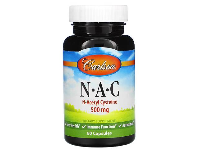 NAC N-Ацетил-L-Цистеин 500 мг Carlson 60 капсул