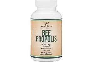 Натуральная добавка для иммунитета Double Wood Supplements Bee Propolis 1000 mg (2 caps per serving) 120 Caps