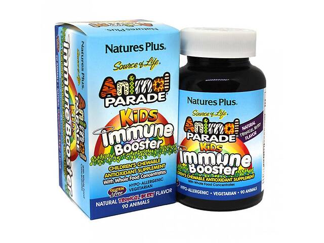 Натуральная добавка для иммунитета Nature's Plus Animal Parade, Kids Immune Booster 90 Chewable Tabs Tropical Berry