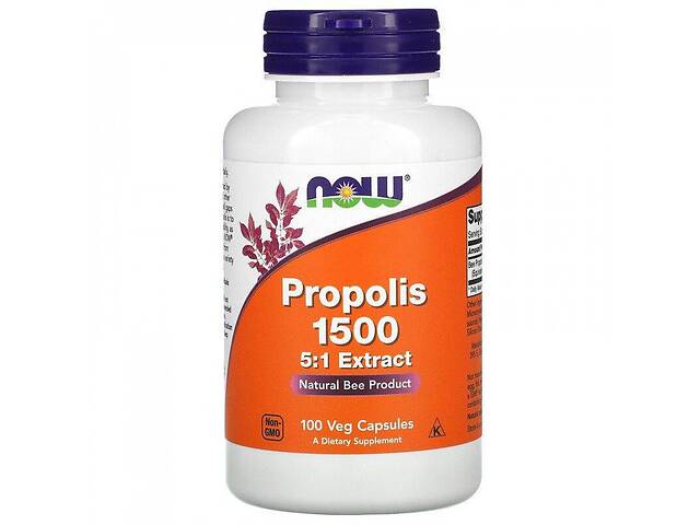 Натуральная добавка для иммунитета NOW Foods Propolis 1500 mg 100 Veg Caps