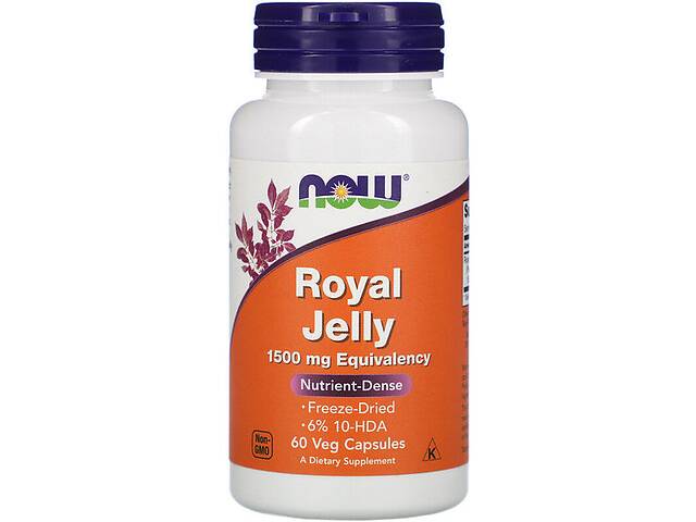 Натуральная добавка для иммунитета NOW Foods Royal Jelly 1500 mg 60 Veg Caps NF2565