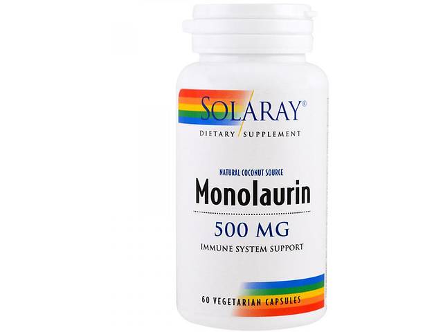 Натуральная добавка для иммунитета Solaray Monolaurin 500 mg 60 Veg Caps