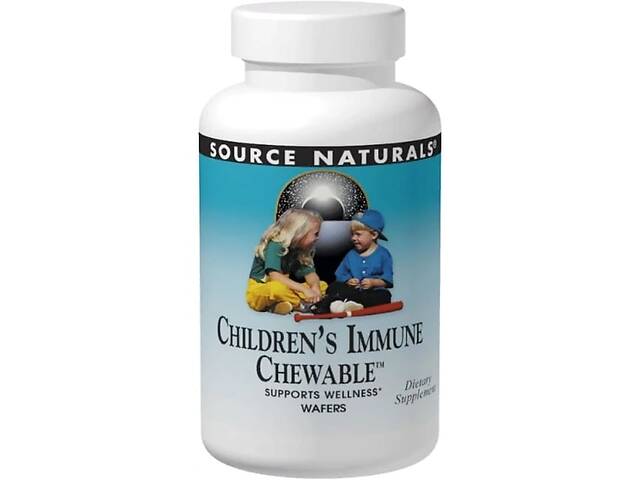Натуральная добавка для иммунитета Source Naturals Wellness Children's Immune Chewable 30 Wafers Delicious Berry Flav...