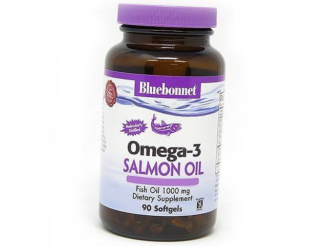 Натуральная Омега-3 из лососевого жира Omega-3 Salmon Bluebonnet Nutrition 90гелкапс (67393004)