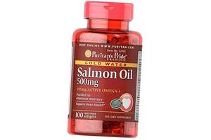 Натуральная Омега-3 из лососевого жира Omega-3 Salmon Oil 500 Puritan's Pride 100гелкапс (67367015)