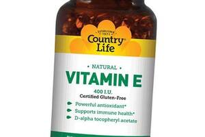 Натуральний Вітамін Е, Natural Vitamin E 400, Country Life 60гелкапс (36124001)