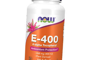 Натуральний Вітамін Е, Vitamin E-400, Now Foods 100гелкапс (36128025)