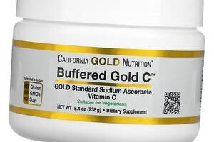 Некислый буферизованный витамин C в форме порошка Buffered Gold C California Gold Nutrition 238г (36427022)