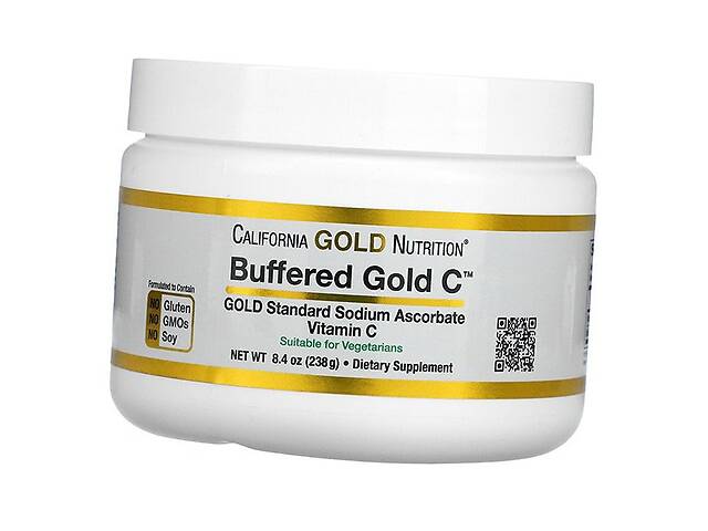 Некислый буферизованный витамин C в форме порошка Buffered Gold C California Gold Nutrition 238г (36427022)