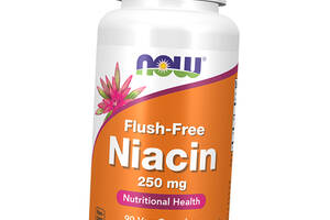 Ниацин не вызывающий покраснений Now Foods Flush-Free Niacin 250 90 вегкапс (36128395)