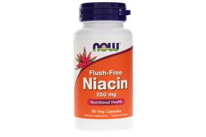 Ниацин (Витамин В3) Flush-Free Niacin Now Foods без покраснения 250 мг 90 вегетарианских капсул