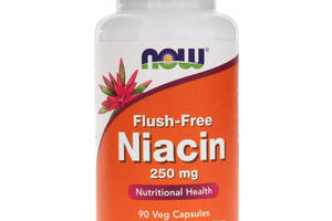 Ниацин (Витамин В3) Flush-Free Niacin Now Foods без покраснения 250 мг 90 вегетарианских капсул