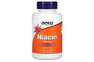 Ниацин (Витамин В3) Niacin Now Foods 500 мг 100 капсул