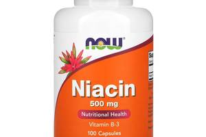 Ниацин (Витамин В3) Niacin Now Foods 500 мг 100 капсул