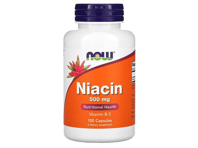 Ниацин (Витамин В3) Niacin Now Foods 500 мг 100 капсул