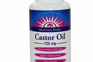 Очистка кишечника Heritage Store Products Castor Oil 725 mg 60 Veg Caps HRP-30150