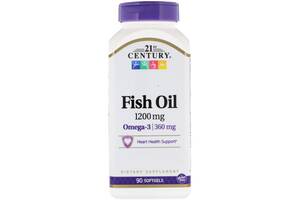 Омега 3 21st Century Fish Oil /Omega 3 1200mg/360mg Maximum Strength 90 Softgels