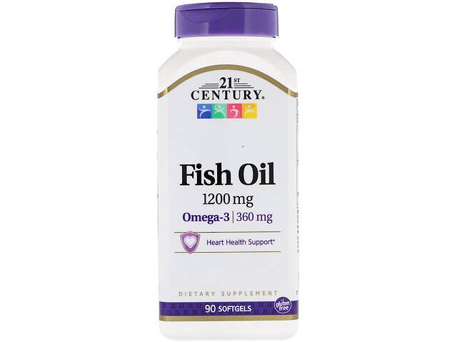 Омега 3 21st Century Fish Oil /Omega 3 1200mg/360mg Maximum Strength 90 Softgels