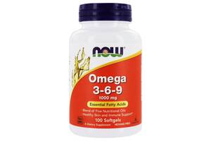 Omega 3-6-9 Now Foods 1000 мг 100 гелевых капсул