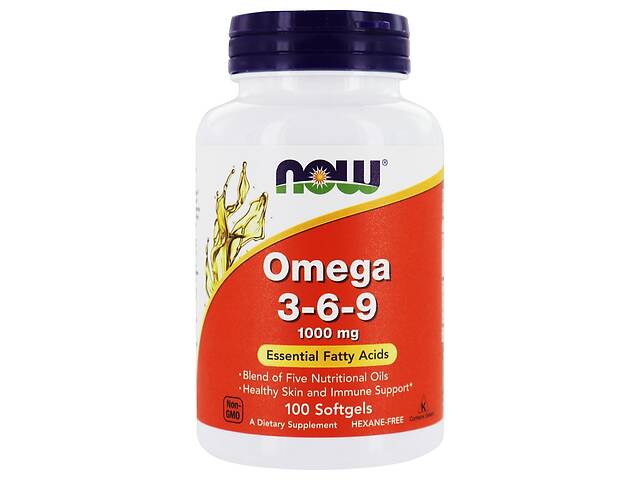 Omega 3-6-9 Now Foods 1000 мг 100 гелевых капсул