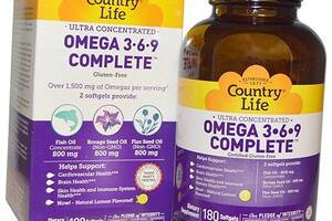 Омега 3 6 9 Omega 3-6-9 Country Life 180гелкапс Лимон (67124001)