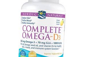Омега 3 6 9 + Витамин Д3 Complete Omega-D3 Nordic Naturals 60гелкапс Лимон (67352033)