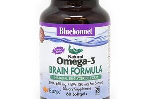 Омега 3 Bluebonnet Nutrition Natural Omega-3, Brain Formula 60 Softgels BLB0944