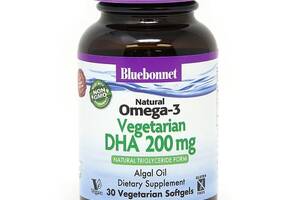 Омега 3 Bluebonnet Nutrition Omega 3 Vegetarian, DHA 200 mg 30 Veg Softgels BLB0908