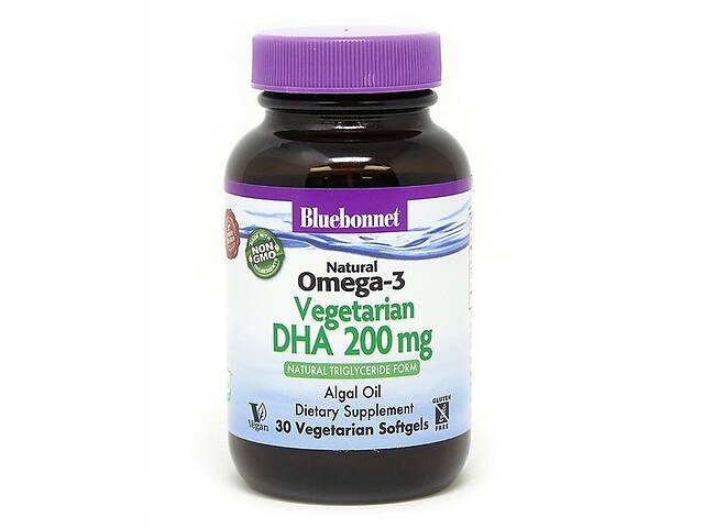 Омега 3 Bluebonnet Nutrition Omega 3 Vegetarian, DHA 200 mg 30 Veg Softgels BLB0908