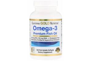 Омега 3 California Gold Nutrition Omega-3, Premium Fish Oil 100 Fish Softgels